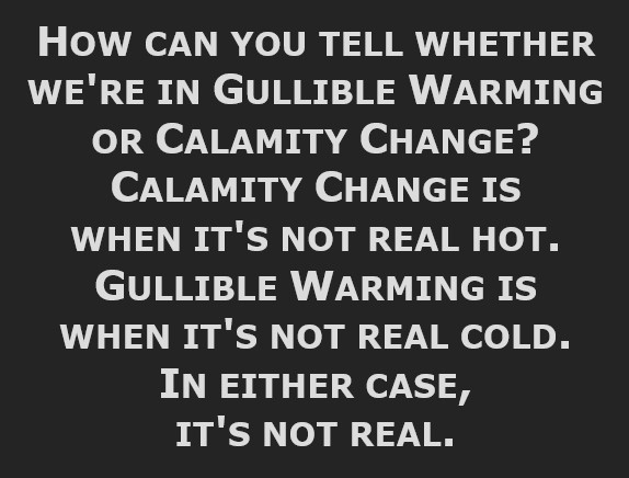 How can you tell whether we're in Gullible Warming or Calamity Change