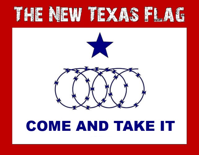 New Texas Flag - razor wire with Come And Take It - new bold font